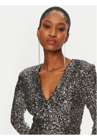 Rinascimento Sukienka koktajlowa CFC0121759003 Srebrny Regular Fit. Kolor: srebrny. Materiał: syntetyk. Styl: wizytowy #3