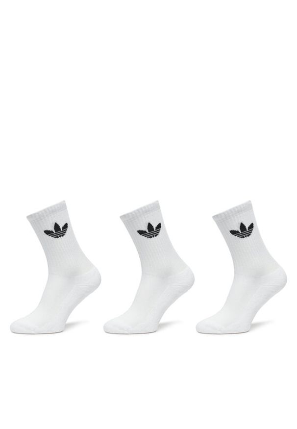 Adidas - adidas Zestaw 3 par wysokich skarpet unisex Trefoil Cushion IJ5616 Biały. Kolor: biały. Materiał: materiał, bawełna