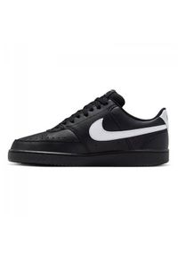 Buty do chodzenia męskie Nike Court Vision Low. Zapięcie: sznurówki. Kolor: czarny. Materiał: guma, skóra, syntetyk, materiał, tkanina. Szerokość cholewki: normalna. Model: Nike Court. Sport: turystyka piesza