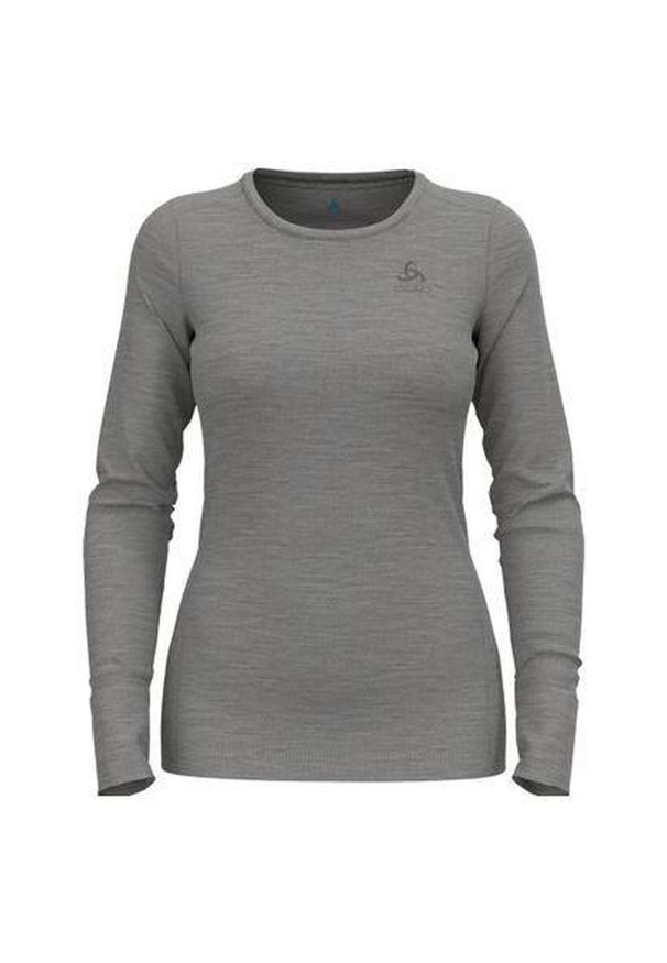Odlo - Koszulka termoaktywna z długim rękawem damska ODLO z wełną merino. Kolor: szary. Materiał: wełna. Długość rękawa: długi rękaw. Długość: długie. Sport: bieganie