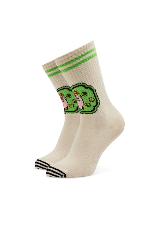 Happy-Socks - Happy Socks Skarpety wysokie unisex ATPBA14-1700 Beżowy. Kolor: beżowy. Materiał: materiał, bawełna