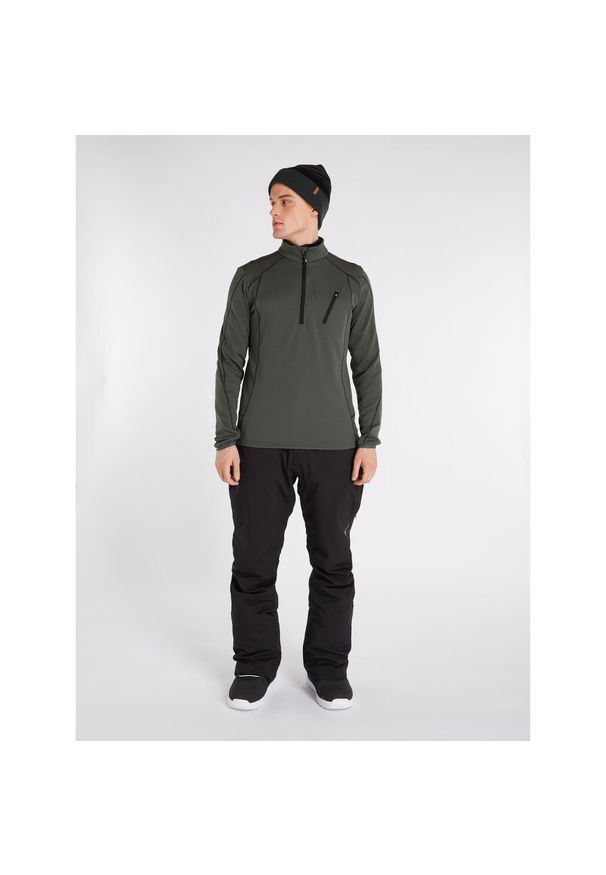 Koszulka męska Protest HUMANS 1/4 zip top. Kolor: zielony, wielokolorowy, szary