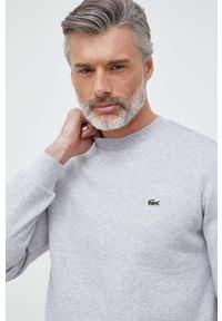 Lacoste bluza męska kolor szary gładka SH9608-132. Kolor: szary. Materiał: bawełna, poliester. Wzór: gładki #2