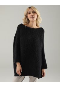 Unisono - CIEPŁY CZARNY SWETER 8-AP171 NERO. Kolor: czarny. Materiał: nylon, wełna, akryl