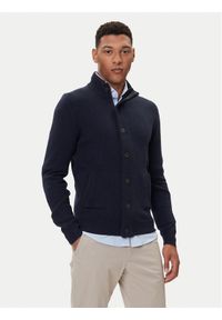 Barbour Kardigan Essential Elbow-Patch MKN0731CH51 Granatowy Regular Fit. Kolor: niebieski. Materiał: wełna