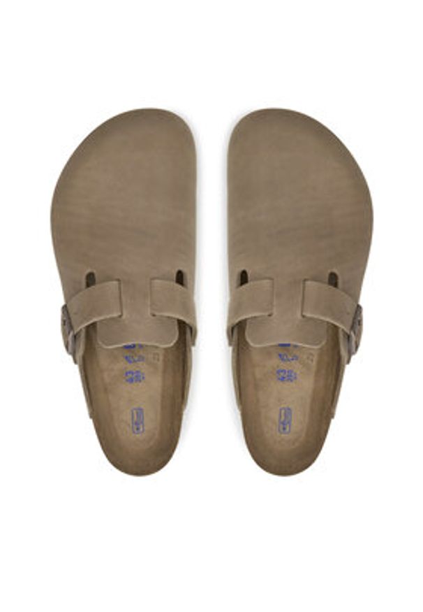 Birkenstock Klapki Boston SFB LEOI 1018147 Brązowy. Kolor: brązowy. Materiał: skóra