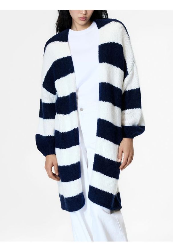 Reserved - Długi kardigan - wielobarwny. Materiał: dzianina. Długość: długie