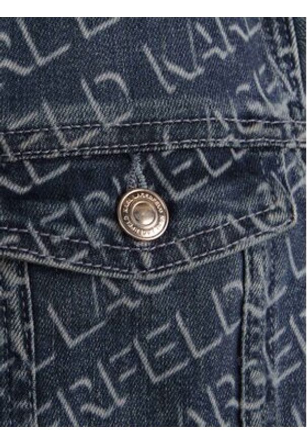 Karl Lagerfeld Kids Kurtka jeansowa Z26101 S Granatowy Regular Fit. Kolor: niebieski. Materiał: jeans