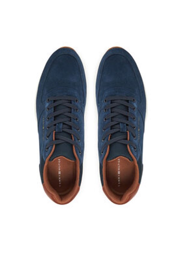 TOMMY HILFIGER - Tommy Hilfiger Sneakersy Premium Suede Hybrid FM0FM05690 Granatowy. Kolor: niebieski. Materiał: skóra, zamsz