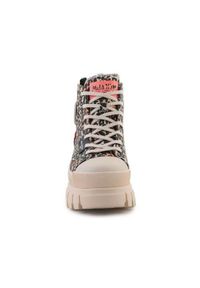 Buty do chodzenia damskie Palladium Revolt Hi Wild. Zapięcie: sznurówki. Kolor: wielokolorowy, czarny. Materiał: materiał, syntetyk, tkanina. Szerokość cholewki: normalna. Sport: turystyka piesza