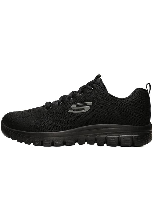 skechers - Buty do chodzenia damskie Skechers Gracefulget Connected. Kolor: czarny. Materiał: guma, syntetyk, tkanina, materiał. Model: Skechers Sport. Sport: turystyka piesza