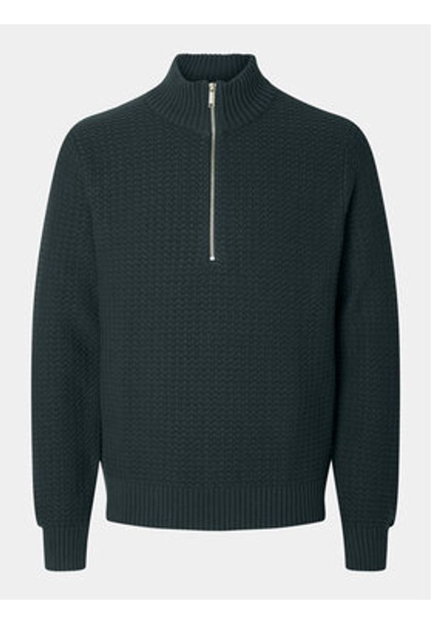 Selected Homme Sweter 16091800 Zielony Regular Fit. Kolor: zielony. Materiał: bawełna