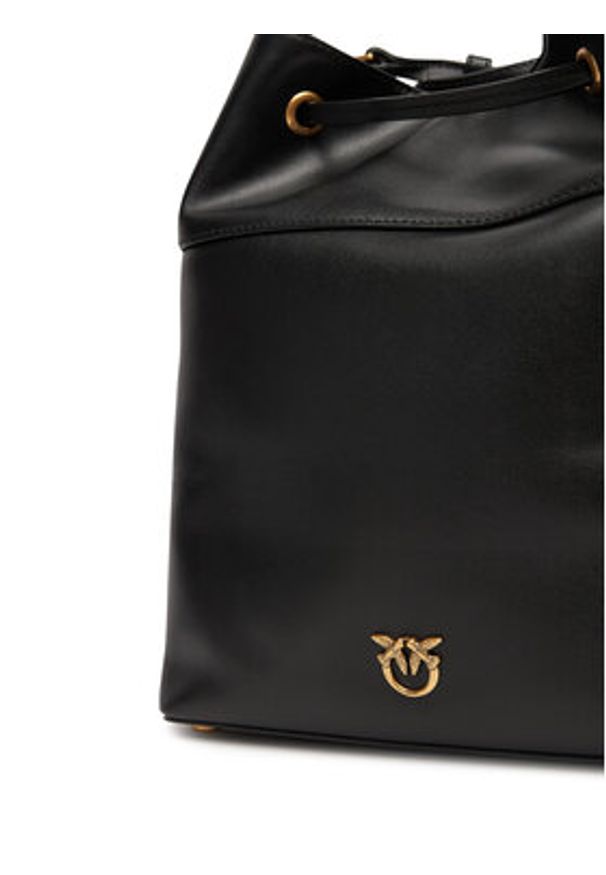Pinko - PINKO Torebka Secchiello Classic Al 25-26 PLTT 104305 A0QO Czarny. Kolor: czarny. Materiał: skórzane