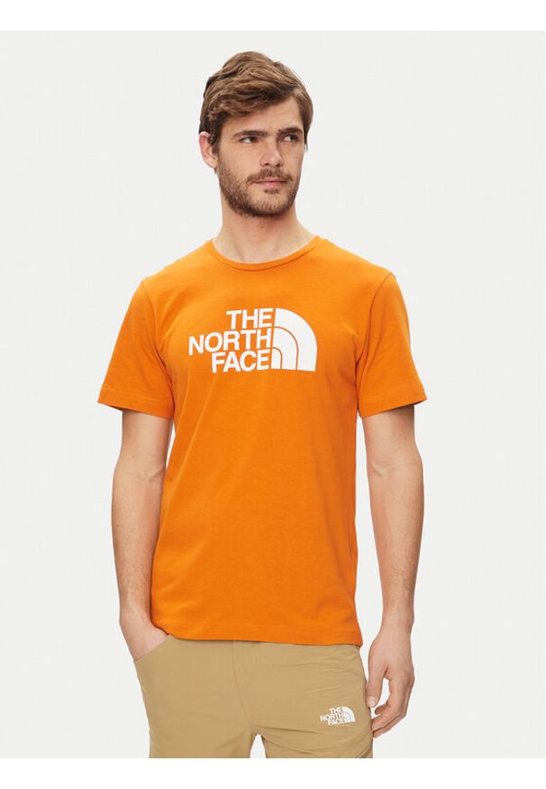 The North Face T-Shirt Easy NF0A87N5 Pomarańczowy Regular Fit. Kolor: pomarańczowy. Materiał: bawełna