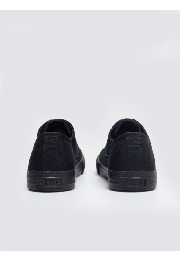 Big-Star - Trampki męskie niskie czarne RR174A072 906. Okazja: na co dzień. Nosek buta: okrągły. Zapięcie: sznurówki. Kolor: czarny. Szerokość cholewki: normalna. Wysokość cholewki: przed kostkę. Materiał: guma, materiał. Sezon: wiosna, lato. Styl: casual, klasyczny