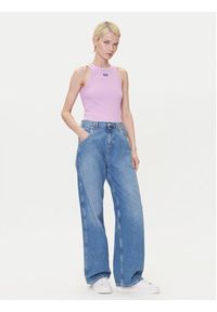 Hugo - HUGO Top 50508857 Różowy Slim Fit. Kolor: różowy. Materiał: bawełna #4