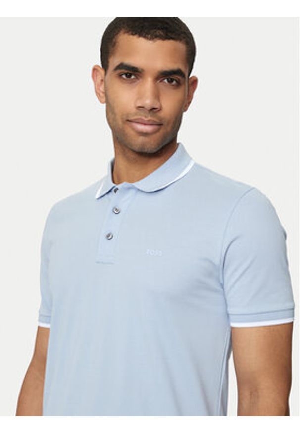 BOSS - Boss Polo Parlay 190 50494697 Błękitny Regular Fit. Typ kołnierza: polo. Kolor: niebieski. Materiał: bawełna