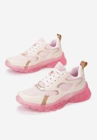 Born2be - Różowe Sneakersy Prisolphi. Kolor: różowy. Materiał: materiał. Szerokość cholewki: normalna #3