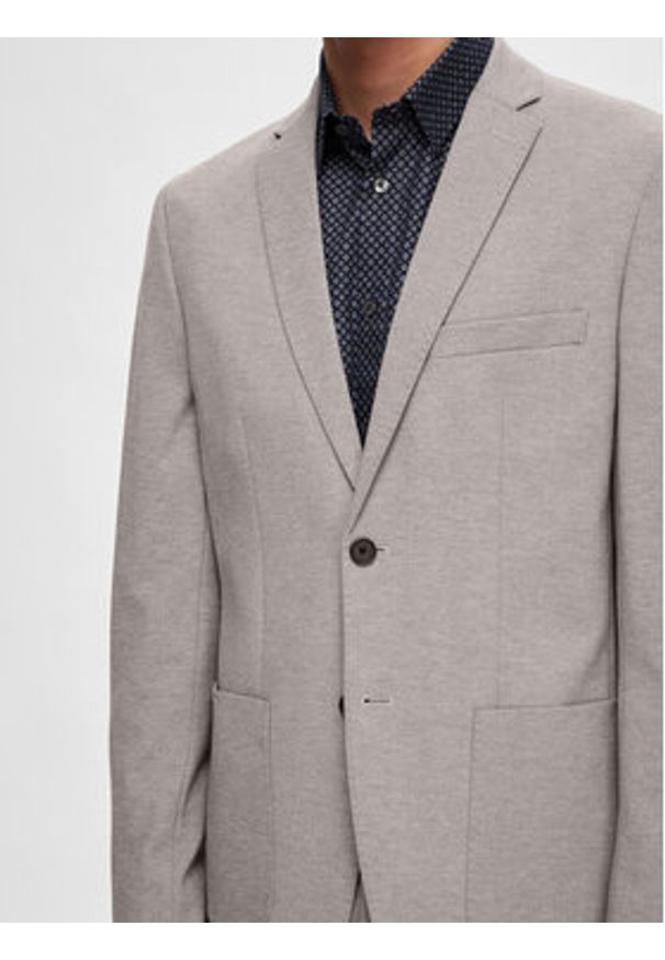 Selected Homme Marynarka Delon 16092484 Szary Slim Fit. Kolor: szary. Materiał: syntetyk