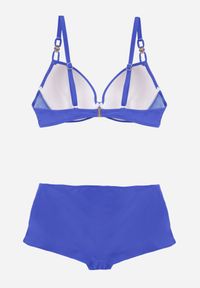 Born2be - Niebieskie Bikini z Ozdobnym Marszczeniem Biustonosz i Majtki Typu Bokserki Peiria. Kolor: niebieski #3