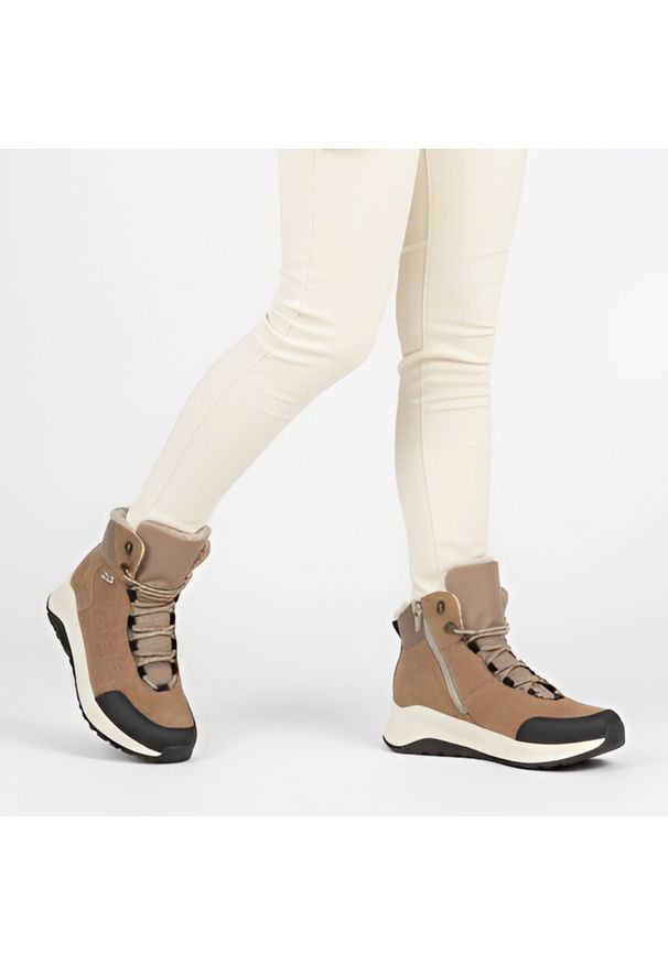 Brązowe Botki Rieker Ocieplane Buty Damskie. Okazja: na spacer. Zapięcie: sznurówki. Kolor: brązowy. Materiał: materiał. Sezon: zima. Styl: sportowy