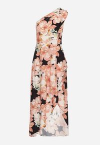 Born2be - Czarna Wiskozowa Kwiatowa Sukienka o Asymetrycznym Kroju Lironia. Okazja: na co dzień. Kolor: czarny. Materiał: wiskoza. Wzór: kwiaty. Sezon: wiosna, lato. Typ sukienki: asymetryczne. Styl: elegancki, casual #4