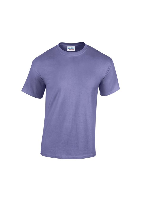 GILDAN - Ciężka Bawełniana Koszulka Unisex Dla Dorosłych. Kolor: fioletowy. Materiał: bawełna. Sport: turystyka piesza