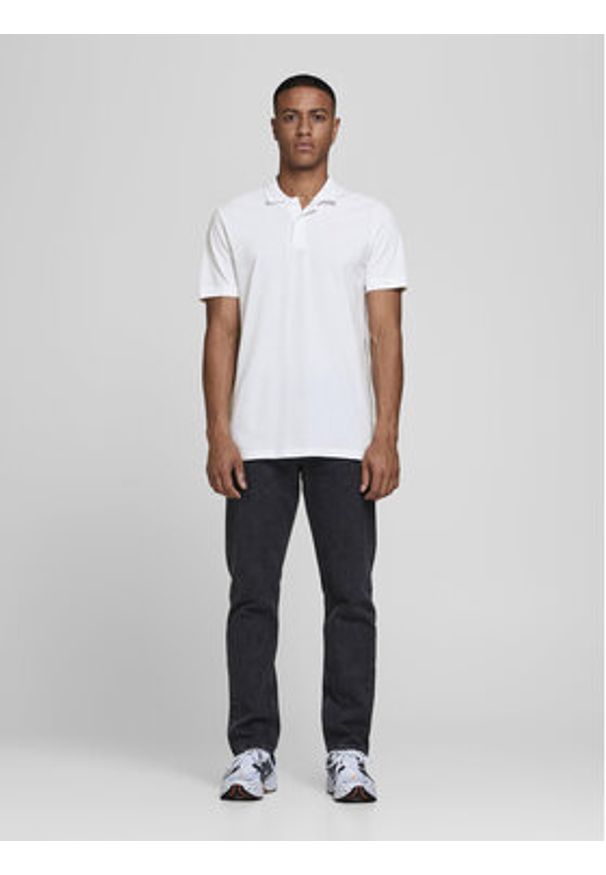 Jack & Jones Polo Basic 12136516 Biały Slim Fit. Typ kołnierza: polo. Kolor: biały. Materiał: bawełna