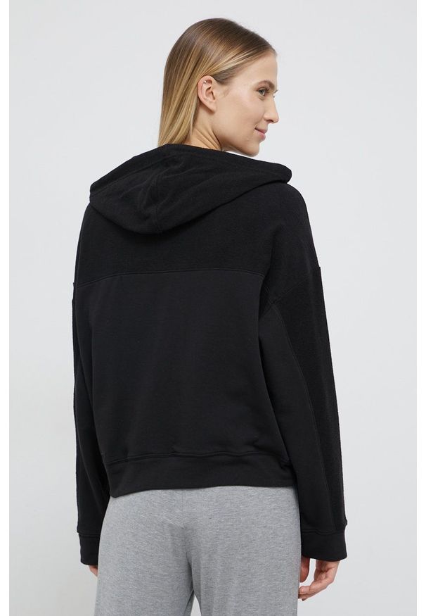 Calvin Klein Underwear Bluza piżamowa damska kolor czarny bawełniana. Kolor: czarny. Materiał: bawełna. Długość: długie. Wzór: nadruk