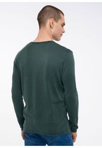 Ochnik - Sweter męski. Okazja: na co dzień. Kolor: zielony. Materiał: bawełna. Długość: długie. Styl: casual #3