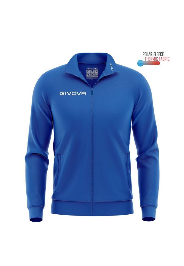 Bluza Givova Polarfleece Mono 500 XL - Komfort i Ciepło. Kolor: niebieski. Materiał: poliester. Sport: piłka nożna