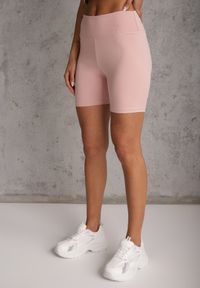Renee - Różowe Szorty Kolarki High Waist Marerila. Okazja: na co dzień. Stan: podwyższony. Kolor: różowy. Długość: krótkie. Styl: sportowy, casual #3
