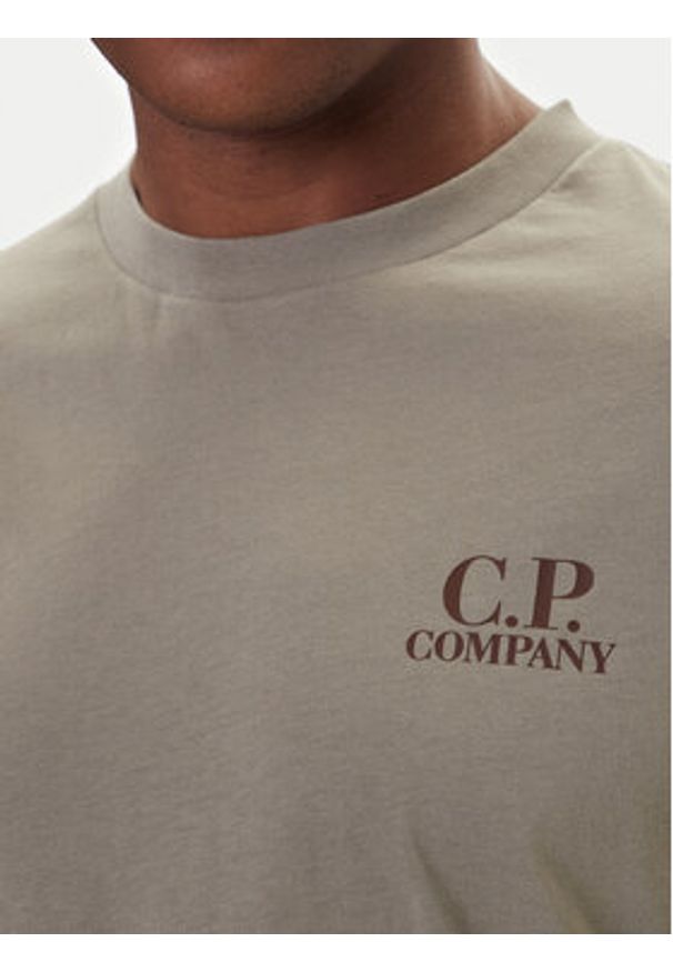 C.P. Company T-Shirt 19CMTS103A005100W Khaki Regular Fit. Kolor: brązowy. Materiał: bawełna