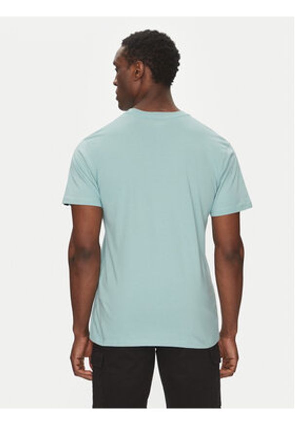 Quiksilver T-Shirt EQYZT08040 Turkusowy Regular Fit. Kolor: turkusowy. Materiał: bawełna