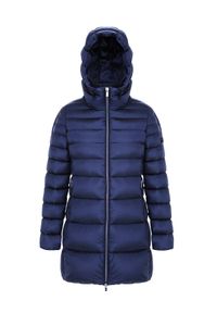 Hetrego - HETREGO - Granatowy płaszcz puchowy Doroty. Kolor: niebieski. Materiał: puch. Długość: długie. Sezon: zima #8