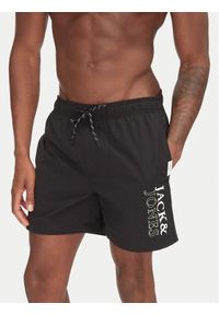 Jack & Jones - Jack&Jones Szorty kąpielowe Maui 12272799 Czarny Regular Fit. Kolor: czarny. Materiał: syntetyk
