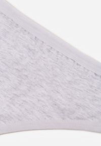 Renee - Szare Gładkie Majtki Stringi z Bawełną Chrysile. Kolor: szary. Materiał: bawełna. Wzór: gładki #2