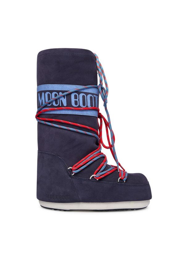 Moon Boot Śniegowce Mb Icon Suede Laces 80D1403050 Granatowy. Kolor: niebieski. Materiał: skóra, zamsz