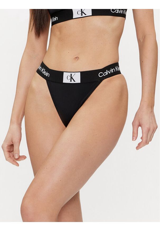 Calvin Klein Swimwear Dół od bikini KW0KW02351 Czarny. Kolor: czarny. Materiał: syntetyk