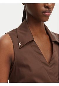Fracomina Sukienka codzienna FS26SD2010W40201 Brązowy Regular Fit. Okazja: na co dzień. Kolor: brązowy. Materiał: bawełna. Typ sukienki: proste. Styl: casual #5