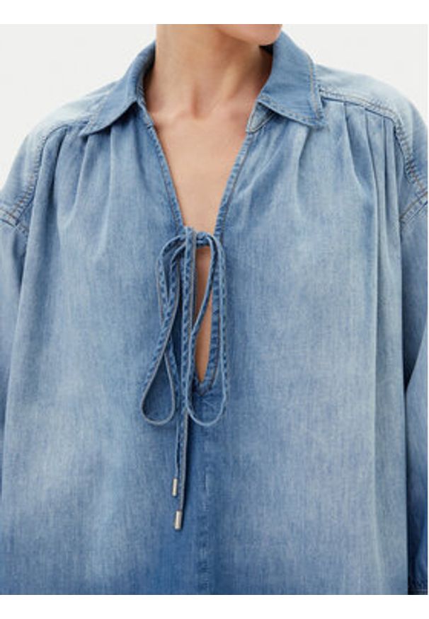 Pinko - PINKO Bluzka 104630 A2DT Niebieski Relaxed Fit. Kolor: niebieski. Materiał: bawełna