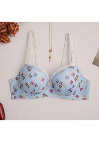 Intica - Biustonosz z wzmocnieniem dla codziennej wygody Ilira. Kolor: niebieski. Materiał: tkanina, materiał