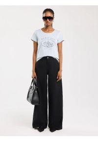 Big-Star - Koszulka damska z nadrukiem błękitna Alota 400. Okazja: na co dzień. Kolor: niebieski. Materiał: bawełna, jeans. Wzór: nadruk. Styl: vintage, retro, klasyczny, casual #3
