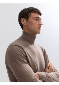 Reserved - Sweter z domieszką kaszmiru - beżowy. Kolor: beżowy. Materiał: kaszmir #1