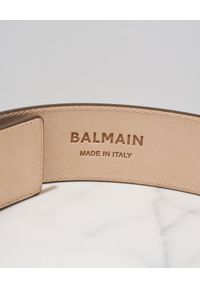 Balmain - BALMAIN - Pasek z monogramem w kolorze khaki. Kolor: zielony #5