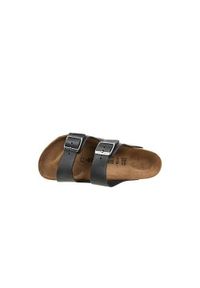 Klapki męskie Birkenstock Arizona. Zapięcie: bez zapięcia. Kolor: czarny. Materiał: skóra, materiał, syntetyk. Szerokość cholewki: normalna. Sport: turystyka piesza