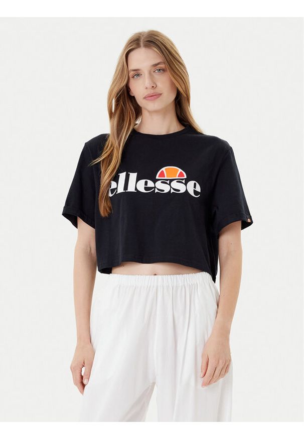Ellesse T-Shirt Alberta Crop SGS04484 Czarny Regular Fit. Kolor: czarny. Materiał: bawełna