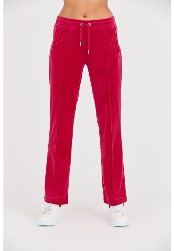 Juicy Couture - JUICY COUTURE Różowe damskie spodnie dresowe Tina Track Pants, Rozmiar XS. Kolor: różowy. Materiał: dresówka