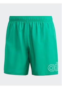 Adidas - adidas Szorty kąpielowe Logo CLX Short Length Swim Shorts HT2125 Zielony Regular Fit. Kolor: zielony. Materiał: syntetyk