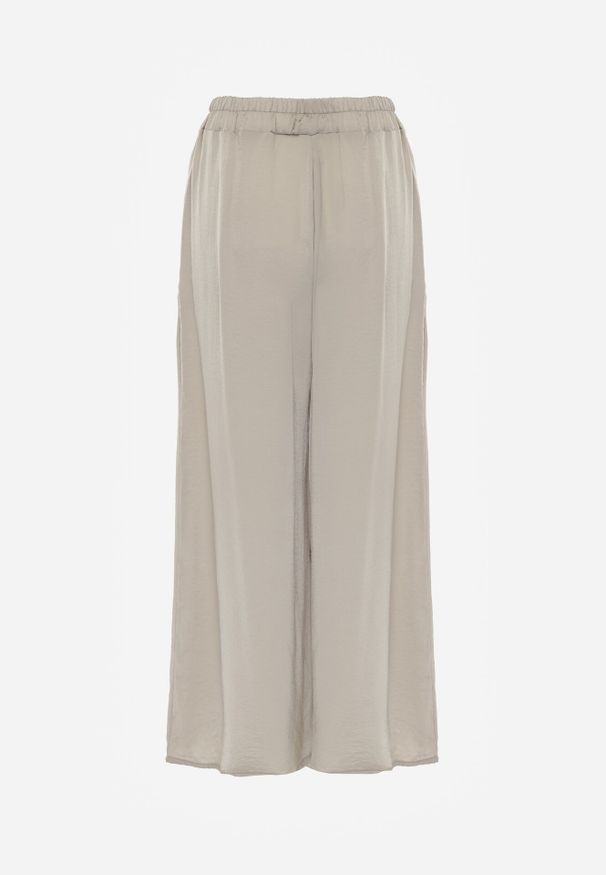 Born2be - Jasnozielone Szerokie Spodnie z Gumką w Pasie Agate. Kolor: zielony. Materiał: wiskoza